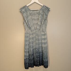 JF & Son Silk Dress Grey Tones Casual Classic Timeless Natural Fiber - Size 6